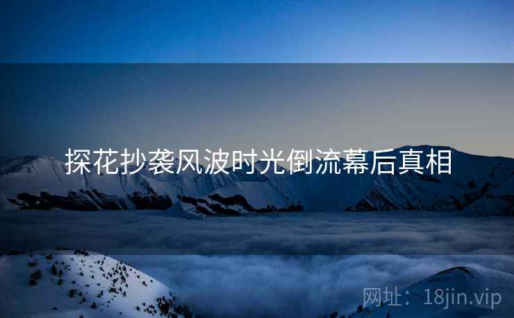 探花抄袭风波时光倒流幕后真相