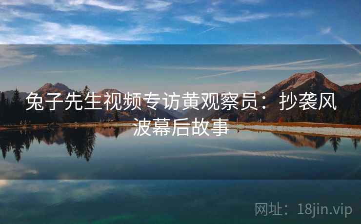 兔子先生视频专访黄观察员：抄袭风波幕后故事