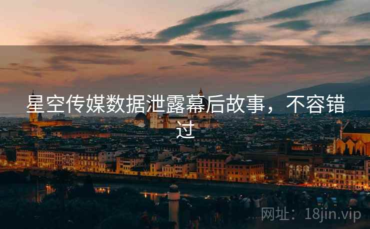 星空传媒数据泄露幕后故事，不容错过