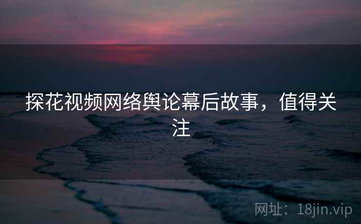 探花视频网络舆论幕后故事，值得关注