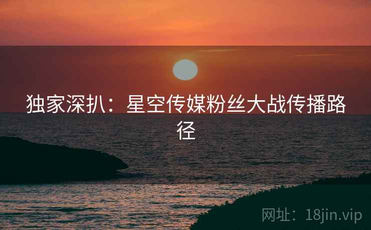 独家深扒：星空传媒粉丝大战传播路径